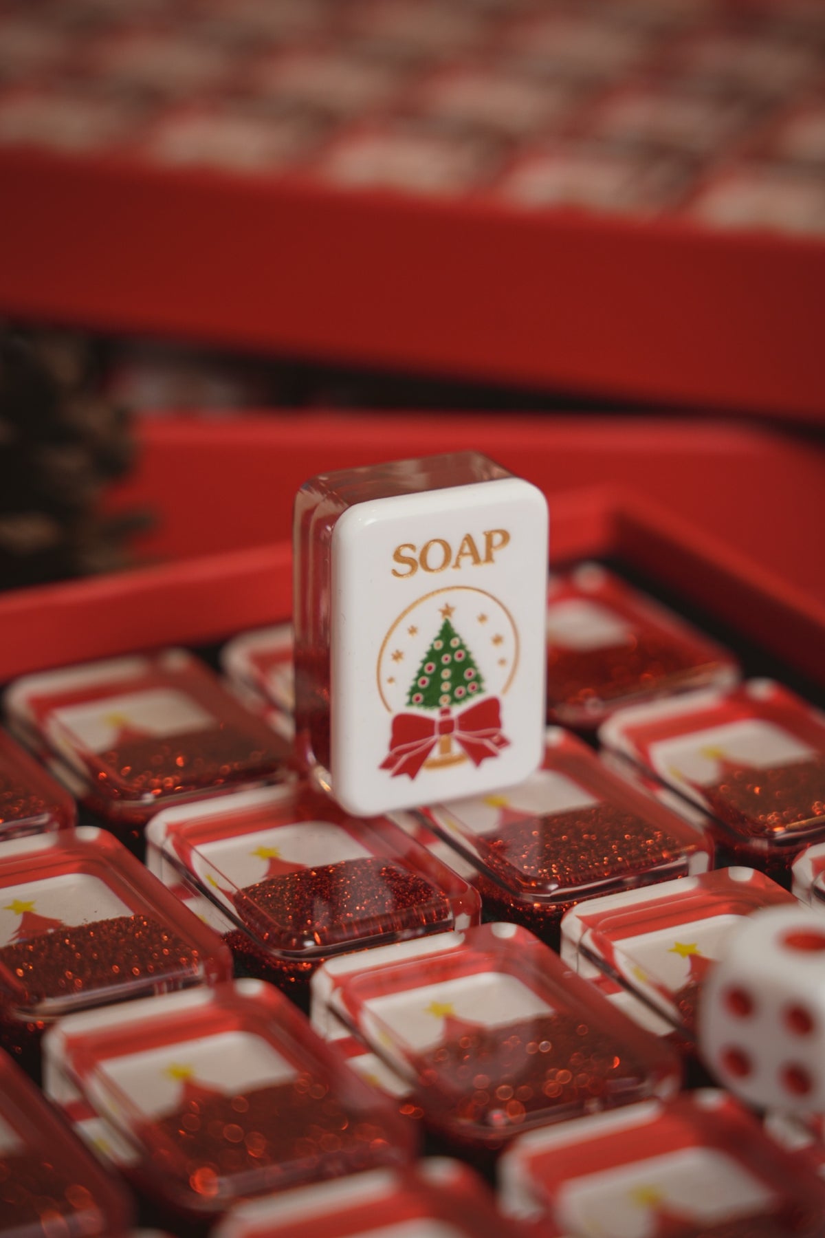 Red Glitter Christmas Mahjong Set | Limited Edition Holiday Collection