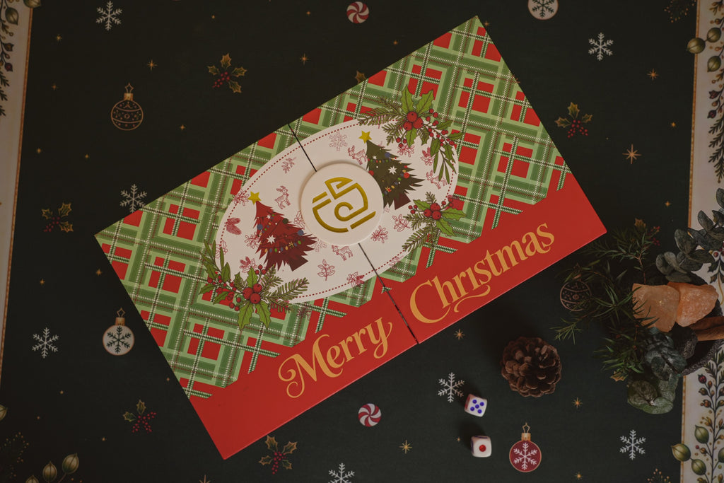 Red Glitter Christmas Mahjong Set | Limited Edition Holiday Collection
