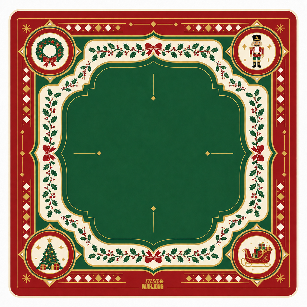 Green Glitter Christmas Mahjong Set | Limited Edition Holiday Collection