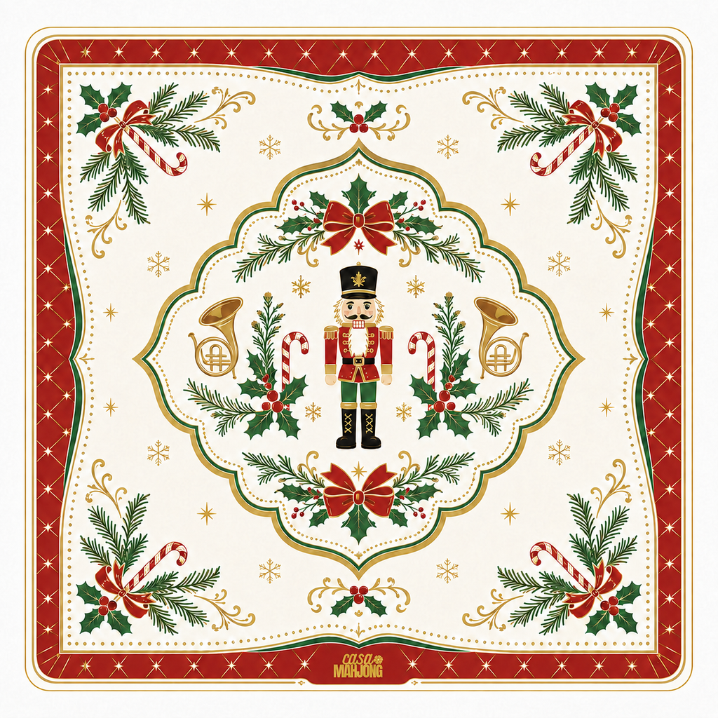Red Glitter Christmas Mahjong Set | Limited Edition Holiday Collection