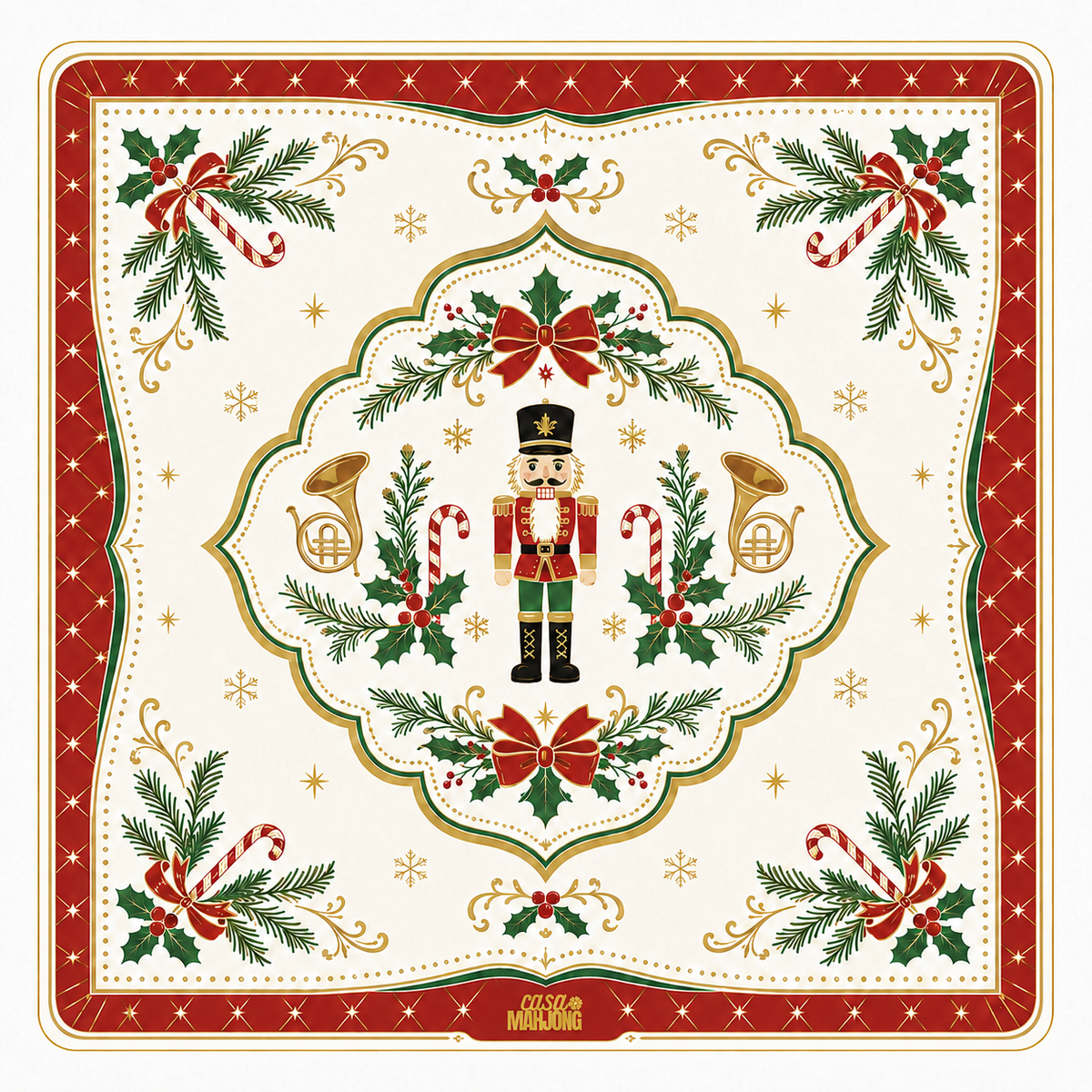 Red Glitter Christmas Mahjong Set | Limited Edition Holiday Collection