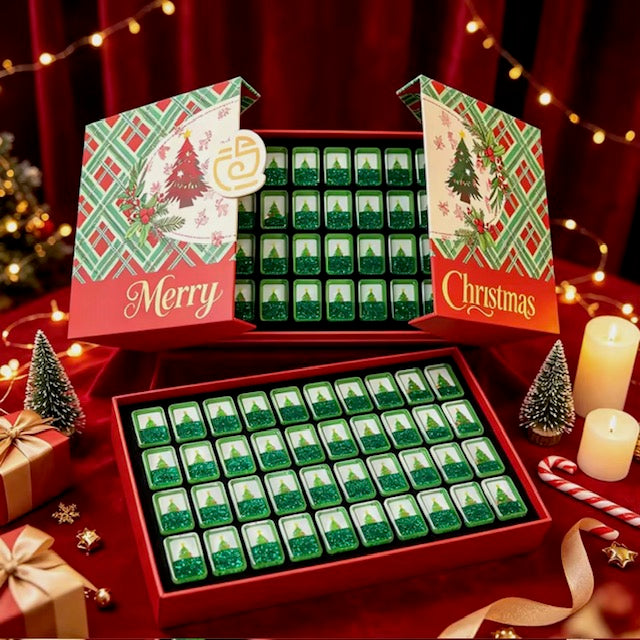 Green Glitter Christmas Mahjong Set | Limited Edition Holiday Collection